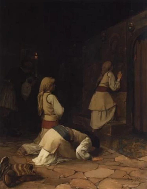 Theodoros Rallis - Pregare nella chiesa greca di Monparnas